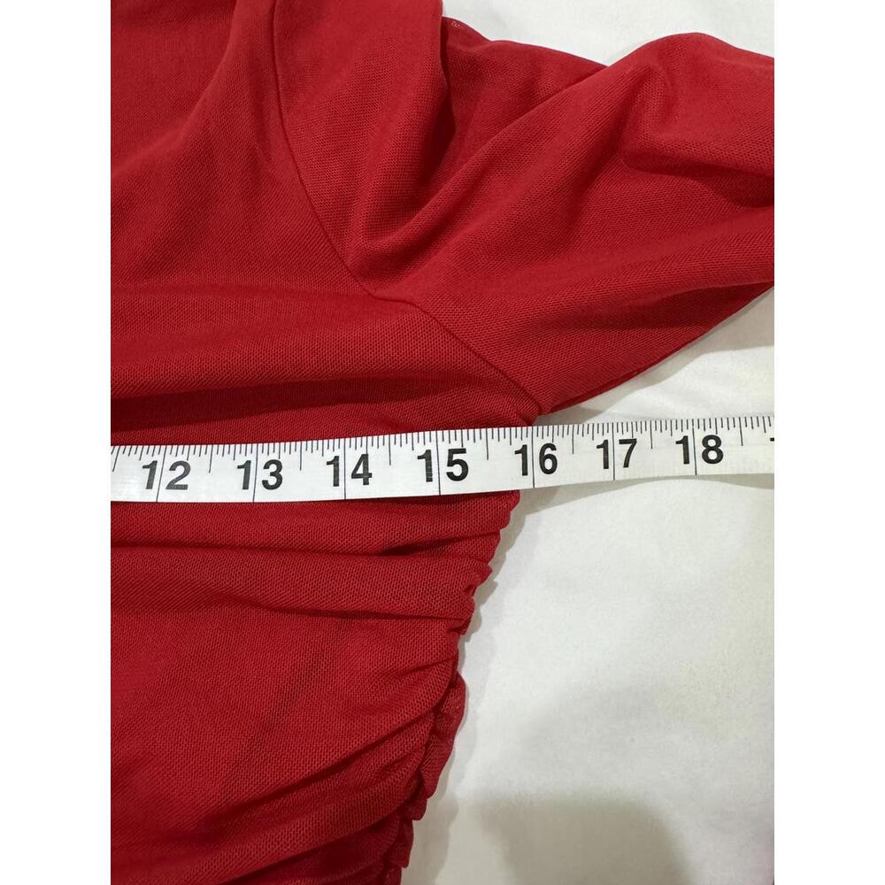 NWT Princess Polly Grandy Red Long Sleeve Ruched Bodycon Short Mini Dress Size 8 - Picture 7 of 9